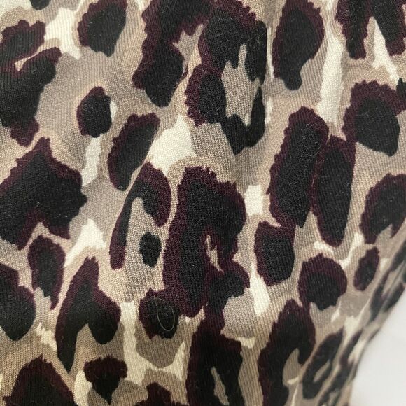 Ann Taylor Sheath Dress Small Sleeveless Leopard Print Cowl Neck Career - Picture 4 of 10
